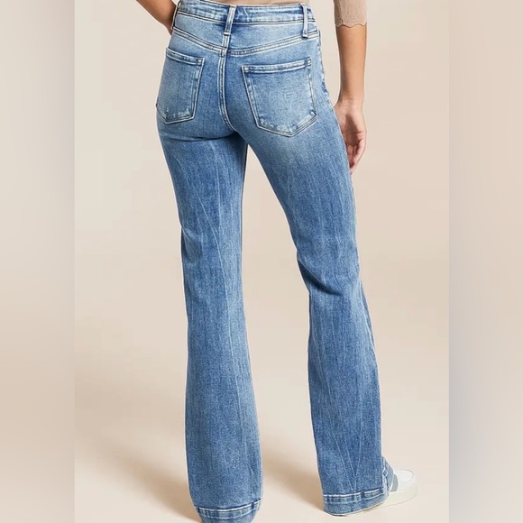 VERVET BY FLYING MONKEY Willa High Rise Trouser Stretch Flare Jean - Sz 25 x 34 - Picture 3 of 14